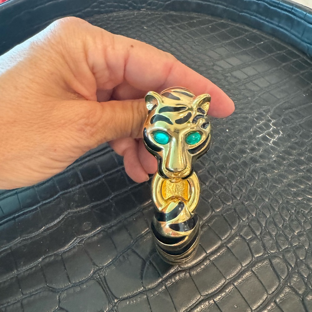 Gold and Black Panther Head Bracelet